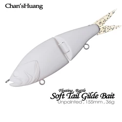 Chan'sHuang Swimbait Dorado con Cola de Vinilo Artesanal