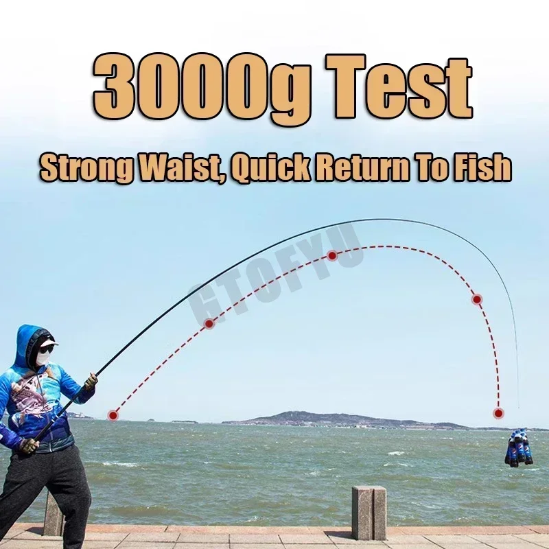 Caña de pescar telescópica de 3,6 M/4,5 M/5,4 M/6,3 M/7,2 M/8M/9M, caña de pescar de estanque con depósito de carbono, caña de pescar de mano de fibra dura súper ligera - imagen 5