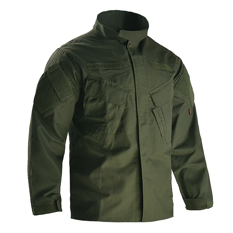 Chaquetas informales para hombre, abrigo deportivo al aire libre, impermeable, cortavientos de combate para acampar, chaqueta táctica sólida con bolsillos, abrigo, Tops