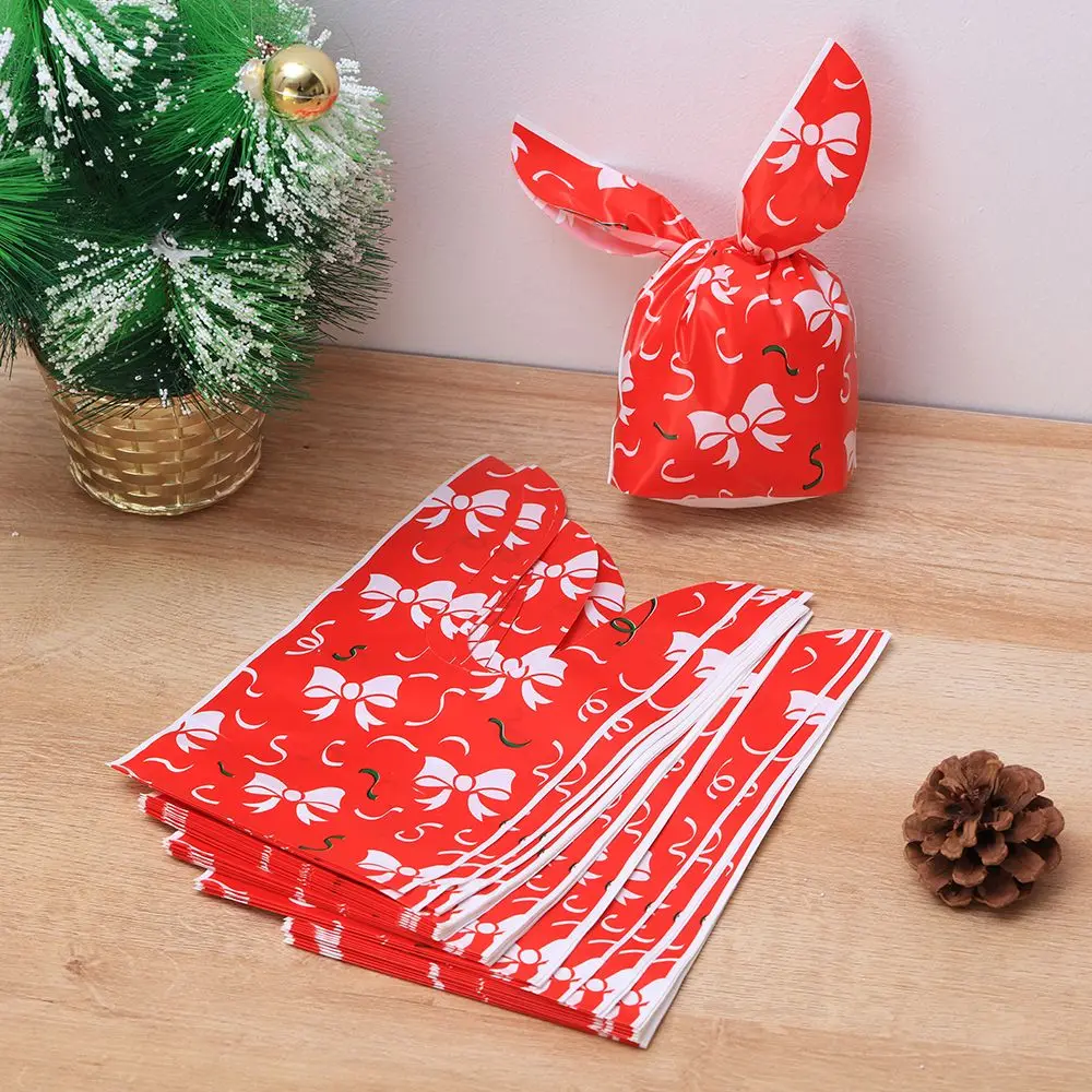 Bolsas de dulces de orejas de conejo de Feliz Navidad, bolsa de dulces de Papá Noel, bolsas de galletas de Año Nuevo de Navidad, 50 piezas - imagen 2