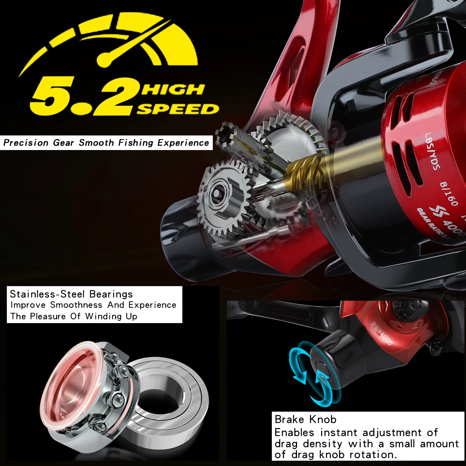 Sougayilang-caña y carrete de Pesca de carbono, Combo portátil de 6 secciones, carrete de Pesca de carpa para Pesca de agua dulce - imagen 3