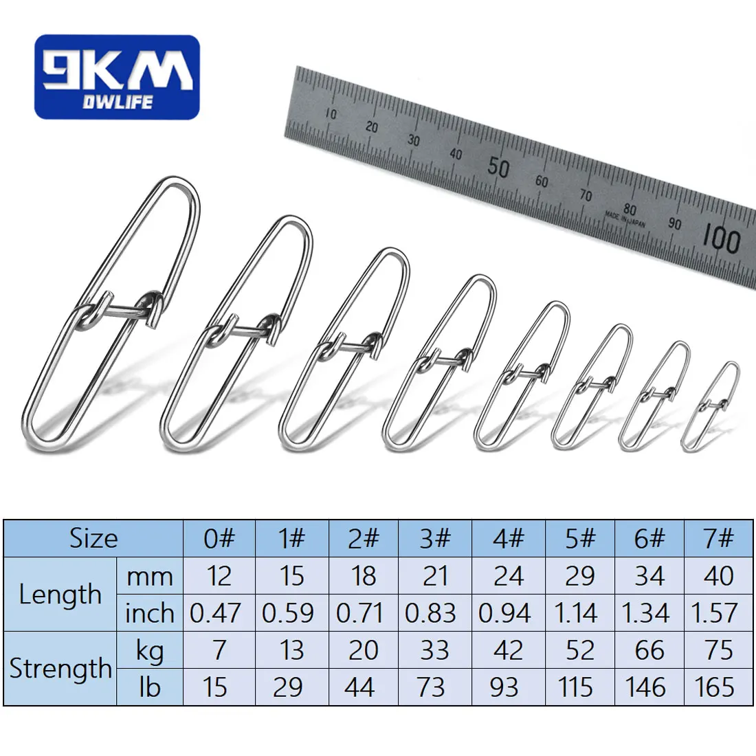 9KM 50 Uds pesca Snap Duo Lock Link cambio rápido pesca Crankbait Clips rápido Snap pesca señuelo conector inoxidable - imagen 2