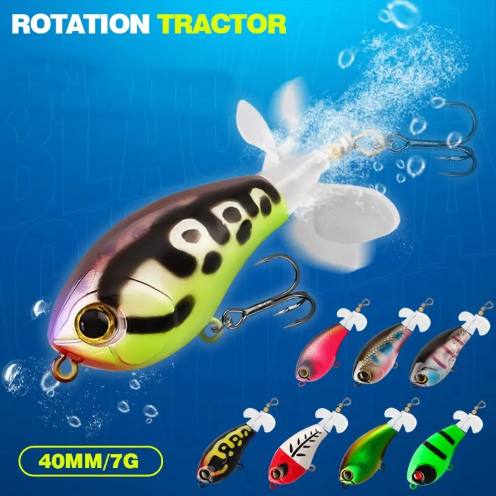 Señuelo de pesca de plástico duradero, 6,5 cm, 7g, cebo de pez realista, aparejos de cola giratorios, señuelos Topwater - imagen 5