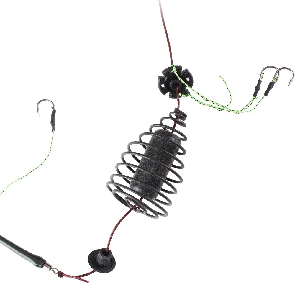 Jaula para cebo de pesca de carpa, alimentador de grupo de línea de 30-80g, anzuelo de púas de acero rico en carbono, alimentador de Metal, accesorios para aparejos de pesca de carpa - imagen 2