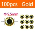 Gold 100pcs 9.5mm
