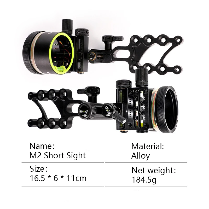 Arco de puntería de Metal M2, accesorio compuesto ajustable de vista corta, equipado con adaptador para arco de mano derecha, accesorios de Tiro con Arco al aire libre - imagen 5