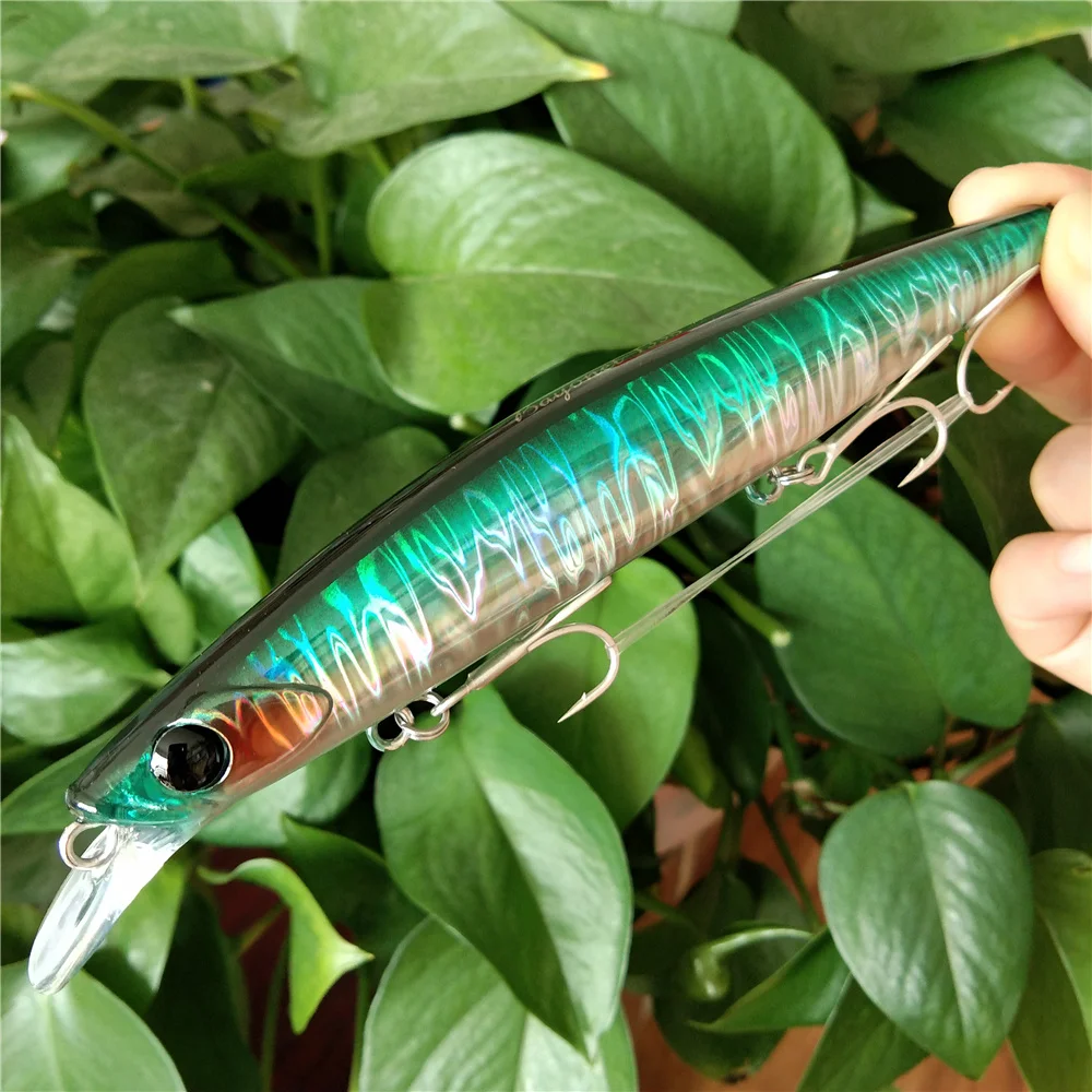 Tsurinoy-señuelo de pesca de agua salada, 4 piezas, 135mm, 26,4g, ultralargo, Minnow, bayoneta, Tungaten, peso, lubina, cebo duro - imagen 2