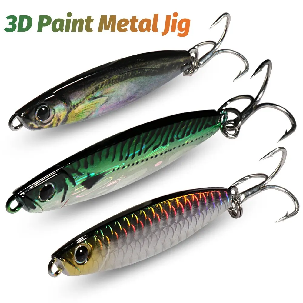 Señuelo de Pesca con plantilla de Metal, 10g, 20g, anzuelo fundido, Swimbait, Wobbler láser 3D, cuchara para Lucio, carpa, Spinner, Kit de aparejos de mar, cebo Artificial de Pesca - imagen 5
