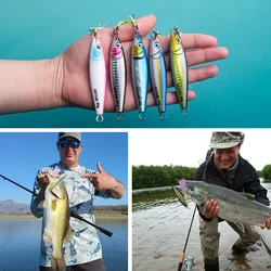 Goture 5 uds ojos 3D señuelo de Metal 60g 80g 100g 150g Glow in Dar cebo biónico agua salada Shore Casting señuelo de pesca aparejos de pesca