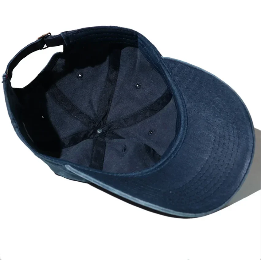 Sombreros ajustables de moda de Color sólido para hombres y mujeres Unisex al aire libre de algodón hecho sombrero viejo cola de caballo gorras de béisbol gorra Casual Simple - imagen 3