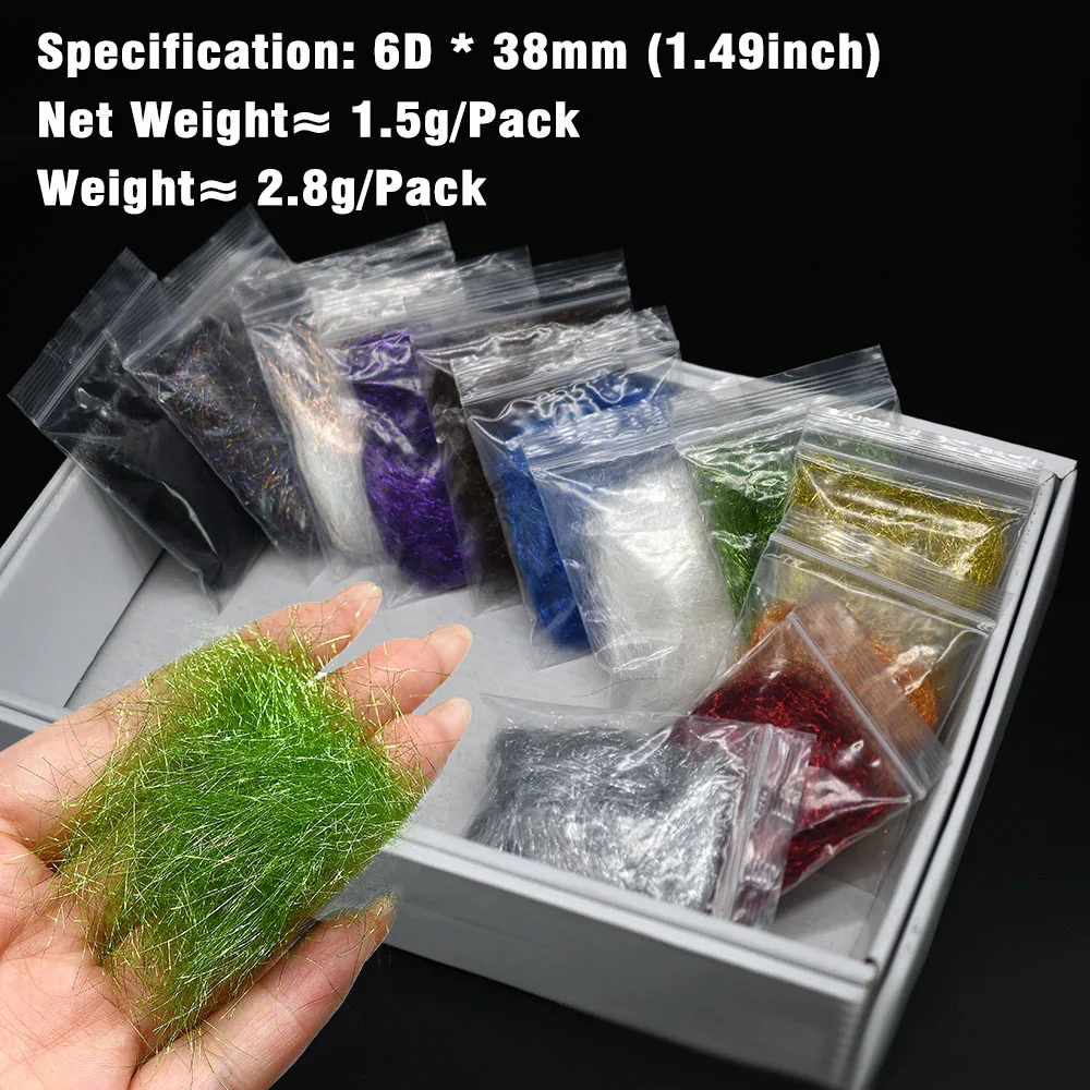 MNFT dobladillo de hielo de 12 colores, Material de atado de moscas Hareline - imagen 5