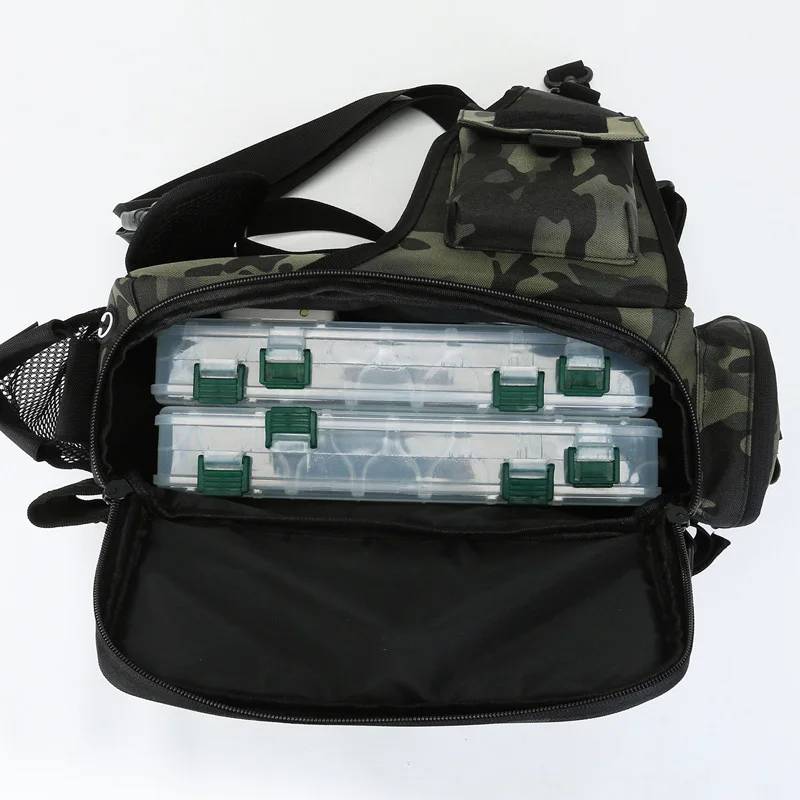 Bolsa de pesca con señuelo de gran capacidad, riñonera multifunción, bolsa para caña de pescar, mochila táctica, bolso de hombro, bolsa de equipo de pesca X232N3 - imagen 5