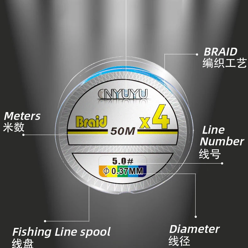 Sedal de pesca japonés B600, hilo trenzado de PE multicolor de 1000M, 500M, 300M, 100M, 9/8/4 hebras, 0,4 #-8,0 # - imagen 3