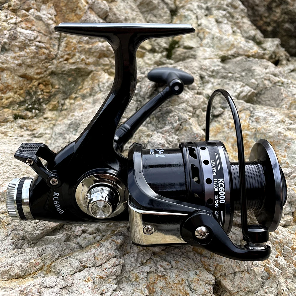 Bobina de Metal sin Gapless de alta calidad serie 3000-6000, señuelo intercambiable izquierdo y derecho, carrete de pesca giratorio 5,2: 1, herramienta de pesca - imagen 5