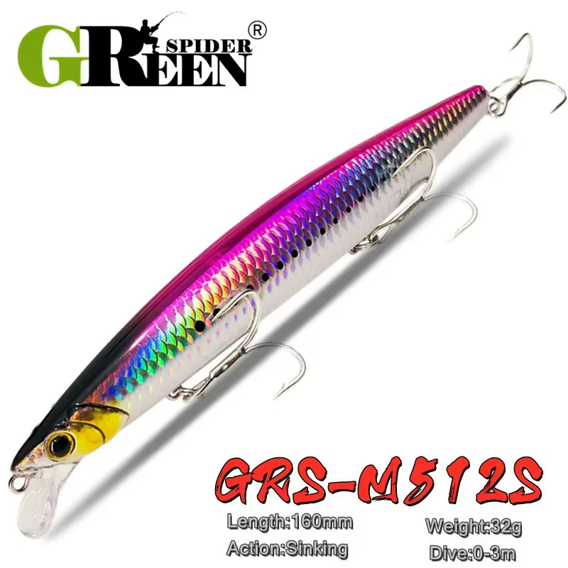 Jerkbait hundidor para lubina – Señuelo duro Wobbler agua salada