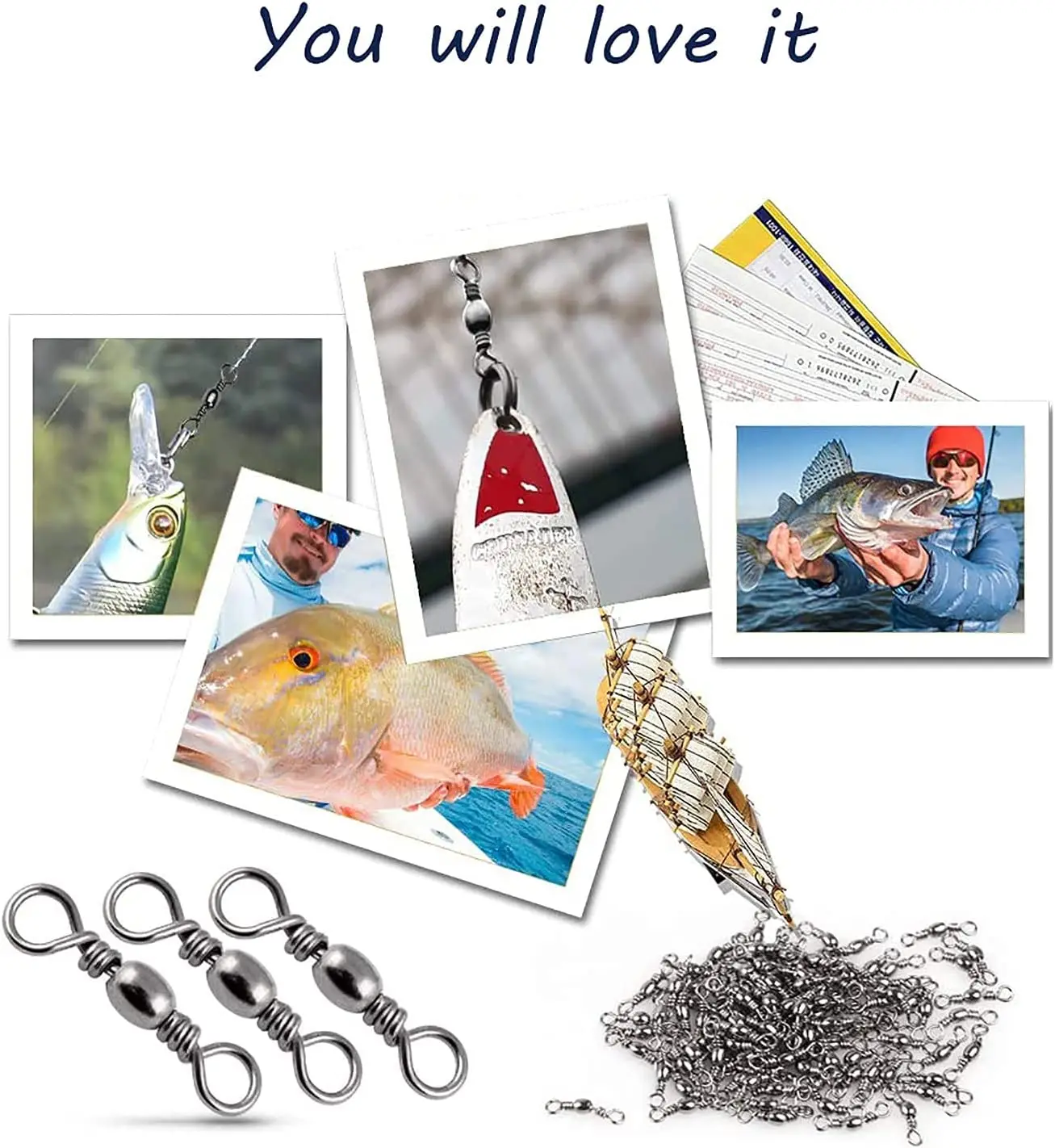 Goture 200 Uds pesca giratoria arrastre a presión 16kg-70kg anzuelos de acero inoxidable barril giratorio aparejos de pesca conector de línea - imagen 5