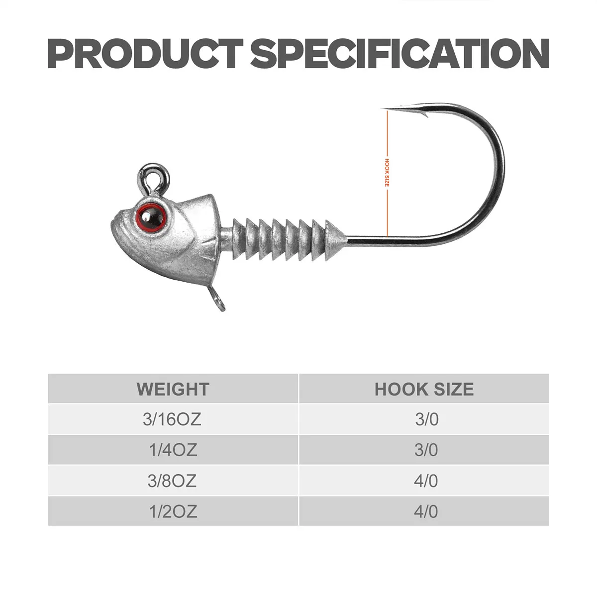 Juego de anzuelos de pesca Jighead, accesorios de pesca de carpa, equipo de artículos de pesca con cabeza de anzuelo, 5/7/10/14g, tipo de pesca con gusanos, 5 uds. - imagen 5