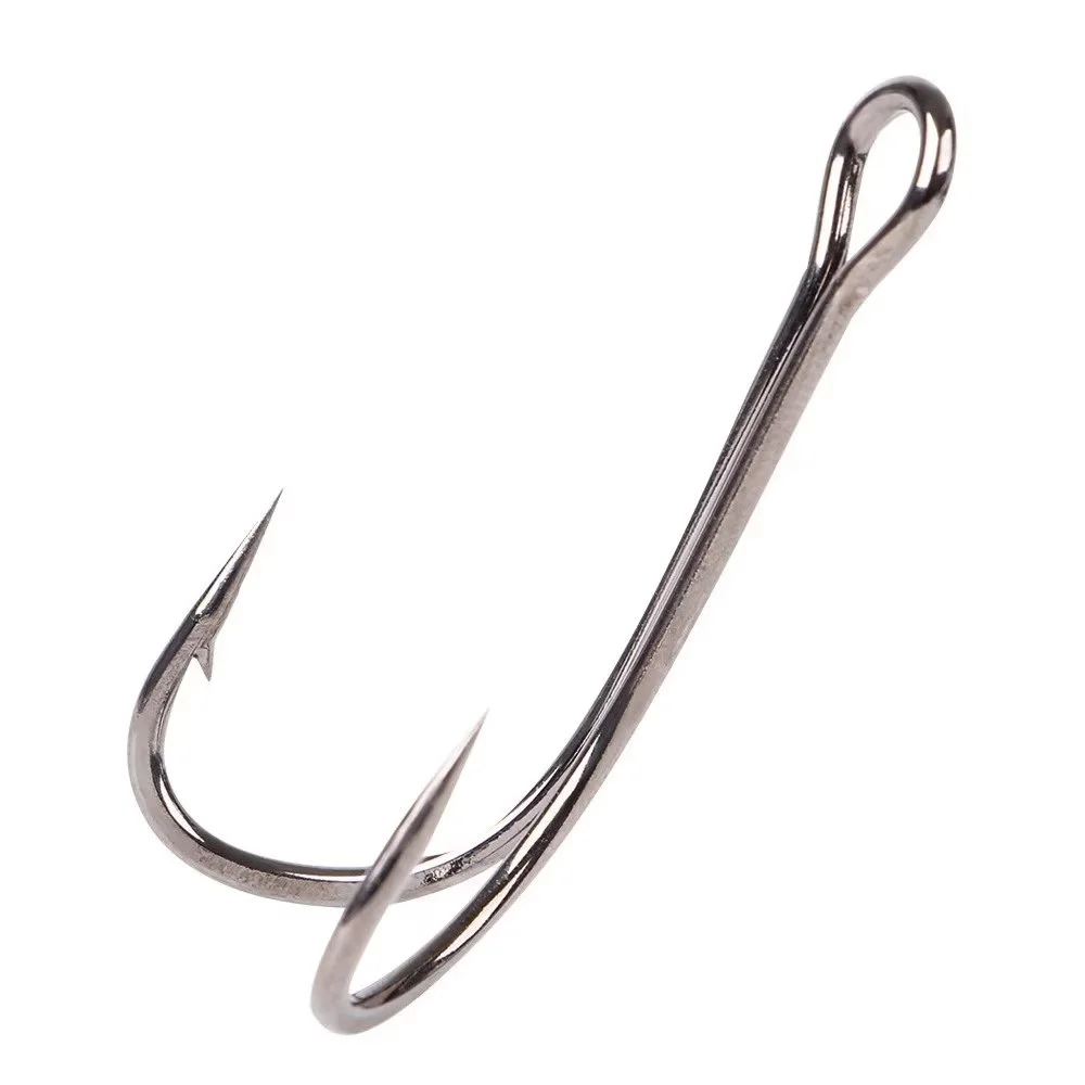 NGB 20 piezas DIY señuelo de rana anzuelo de pesca doble 8-3/0 #   Ganchos de señuelo de cebo de silicona con gusanos para atar moscas de acero con alto contenido de carbono - imagen 4