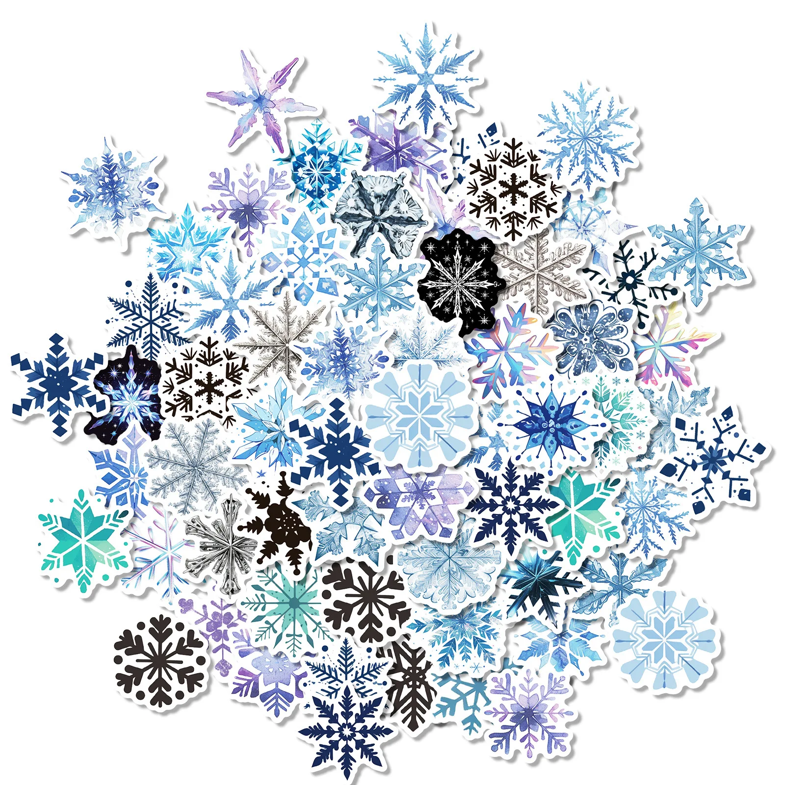 Pegatinas Impermeables Copos de Nieve – Diseño Navideño para Telefonos - imagen 4