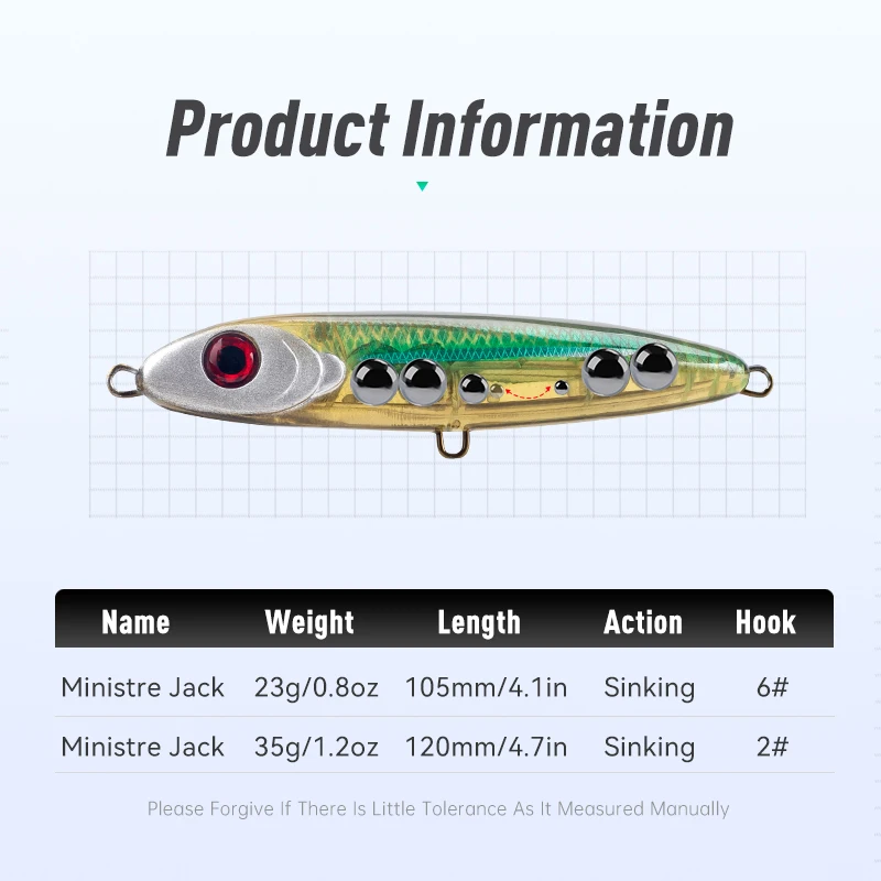 Señuelo Stickbait Leydun Ministre Jack – Lubina en agua salada - imagen 2