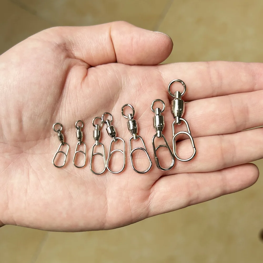 10 Uds. De acero inoxidable para pesca, giratorios a presión, cebo y línea, accesorios de conexión, conector reforzado - imagen 3