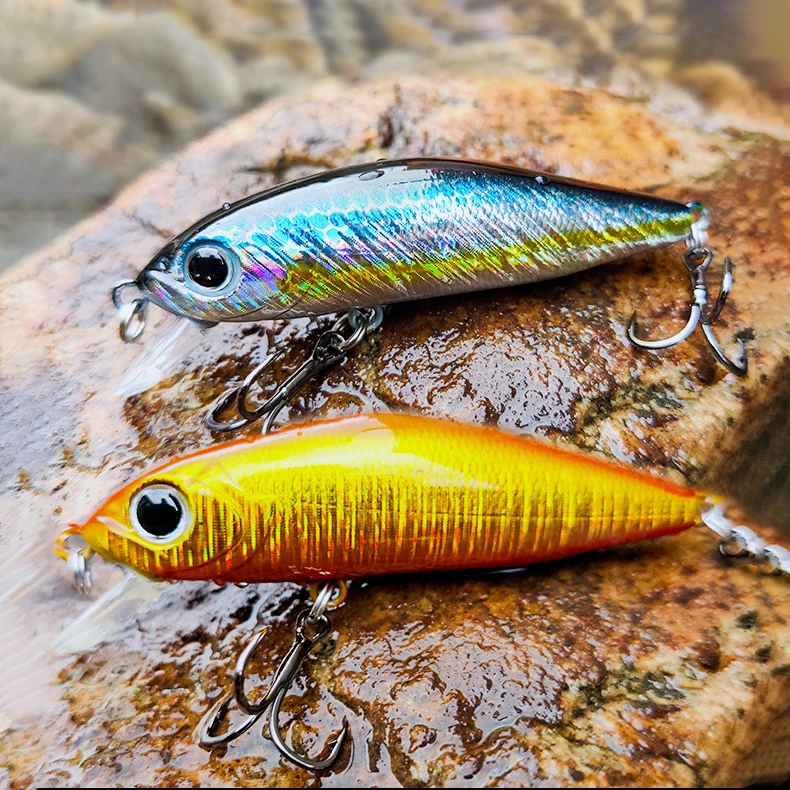 Señuelo de pesca flotante de pececillo, Wobblers de fundición larga, Jerkbait de lubina, cebo duro, Lucio, aparejos de cebo Artificial, 7 Uds. - imagen 3