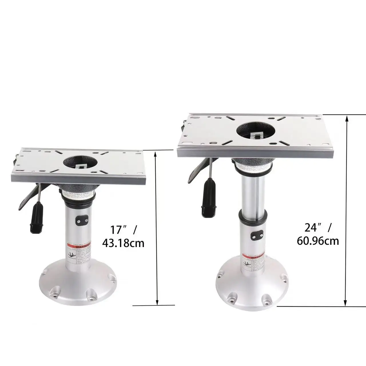 Pedestales aluminio asiento barco - Altura ajustable y deslizante - imagen 3