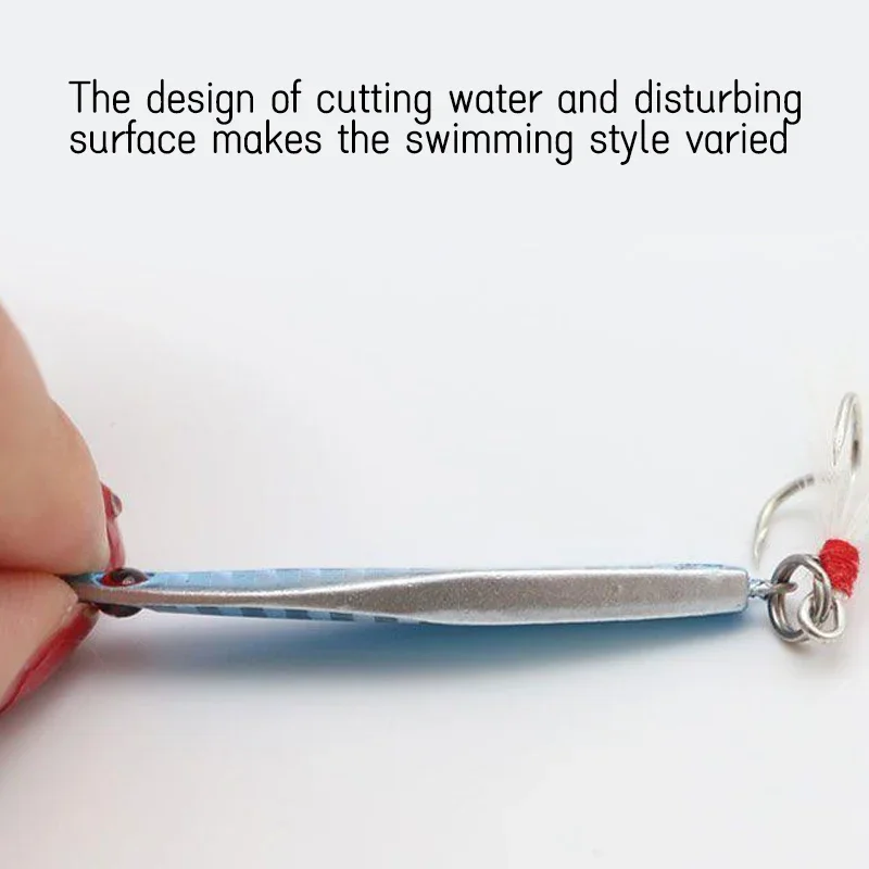 Señuelo de pesca con placa de hierro de 60g, cebo duro de Metal, señuelo biónico de pesca de mar Artificial para pesca con caña - imagen 3