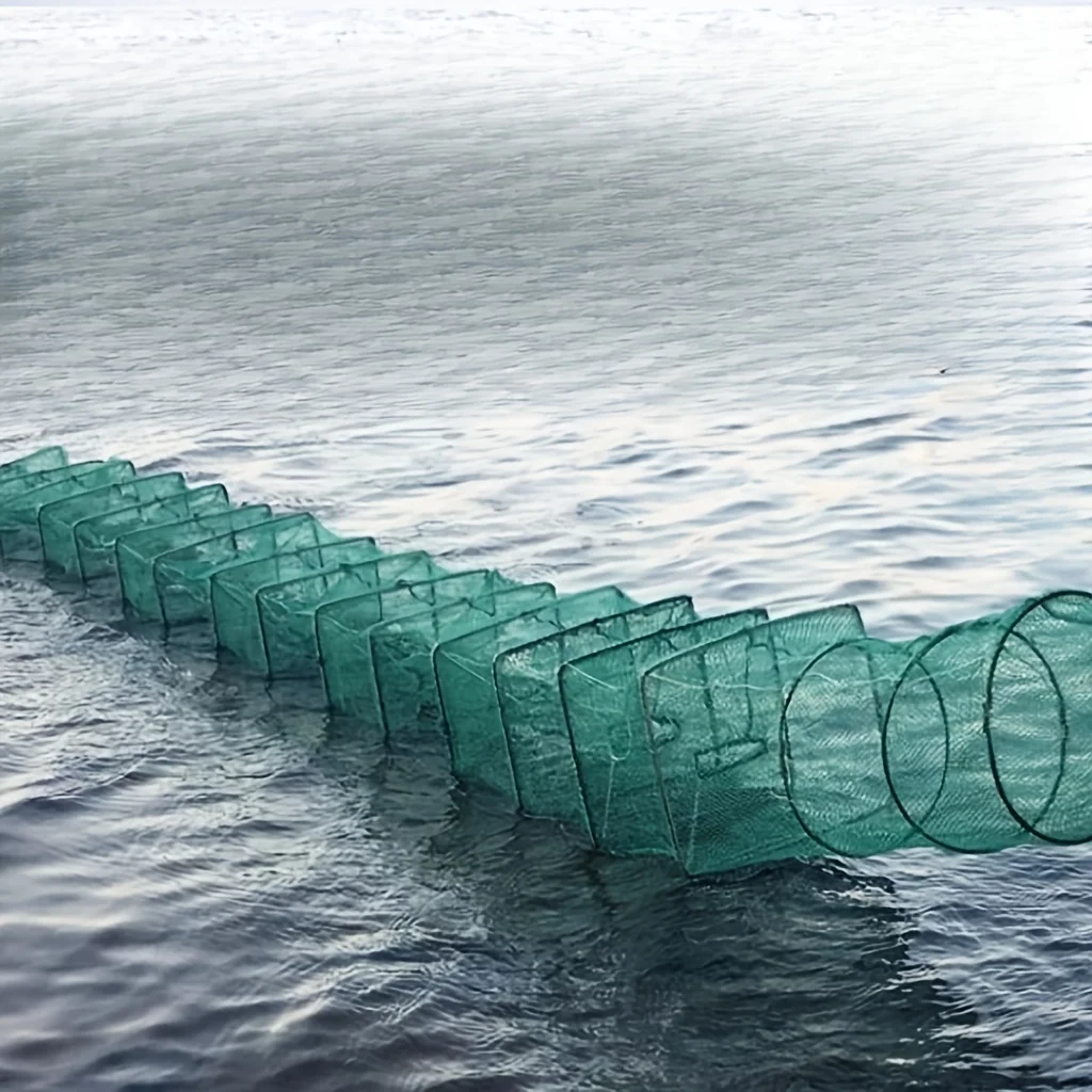 Red de pesca plegable para camarones, plomos para agua profunda, cebo para pececillos, jaula para langosta, trampa de secado de peces y cangrejos, red de inmersión fundida, 1,5-5,5 M - imagen 2