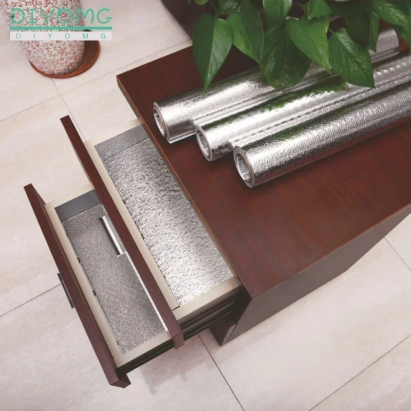 Pegatina impermeable a prueba de aceite para cocina, pegatinas de aceite para cocinas, pegatina de pared para gabinete, papel tapiz de papel de aluminio de PVC, accesorio de cocina fácil de limpiar - imagen 4