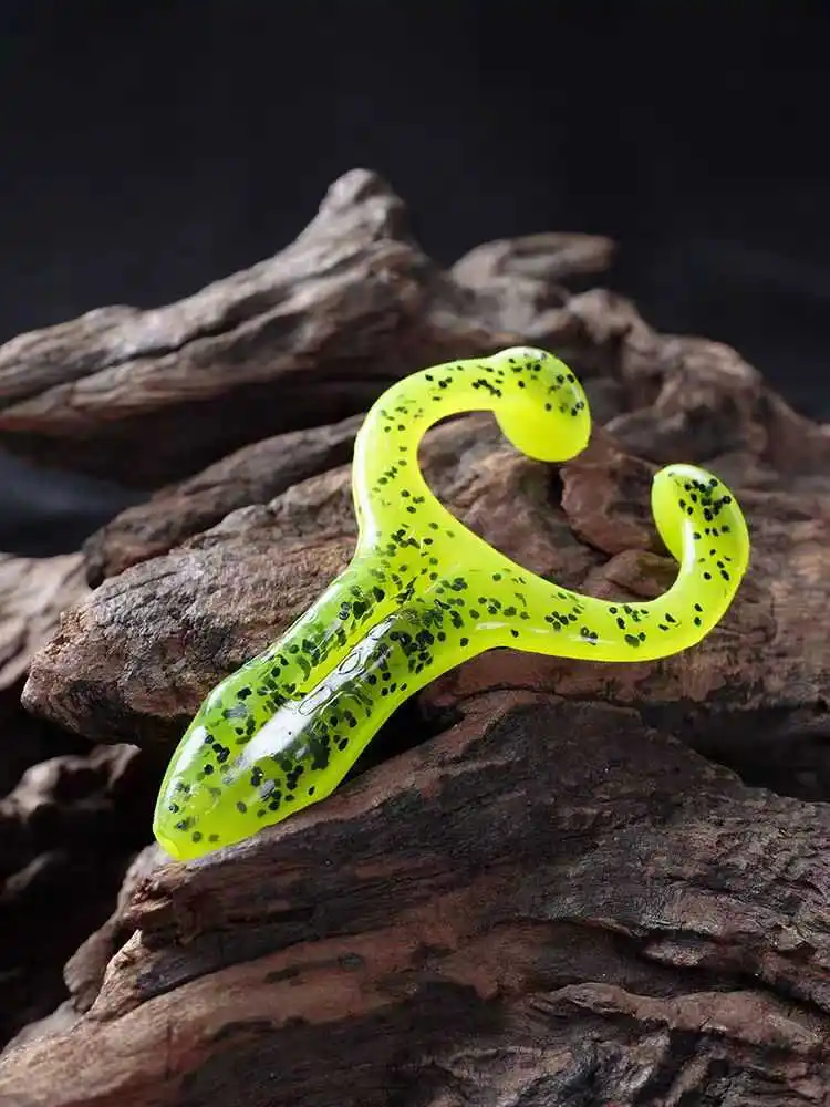 American ZMAN FINESSE FROGZ Rana sólida 2,75 pulgadas Kicking Frog Blackfish señuelo bata cola flotante - imagen 2