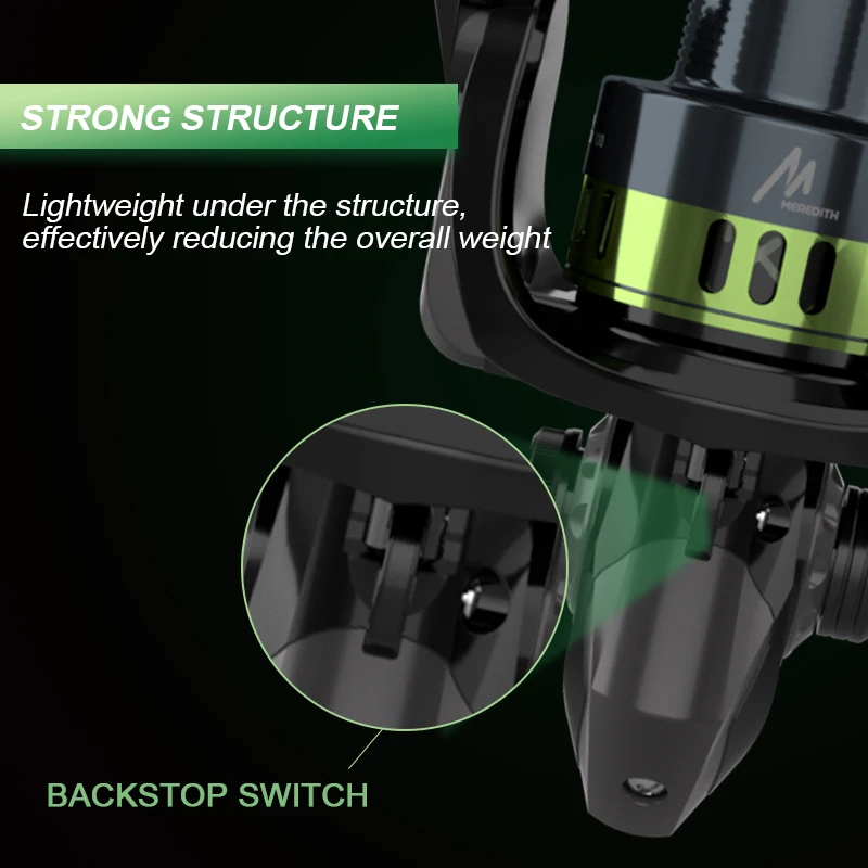 Carrete de pesca giratorio con rodamiento de acero inoxidable serie MEREDITH Sagitario, arrastre de arandela máxima de 8KG para pesca en el mar, pesca de carpa - imagen 5