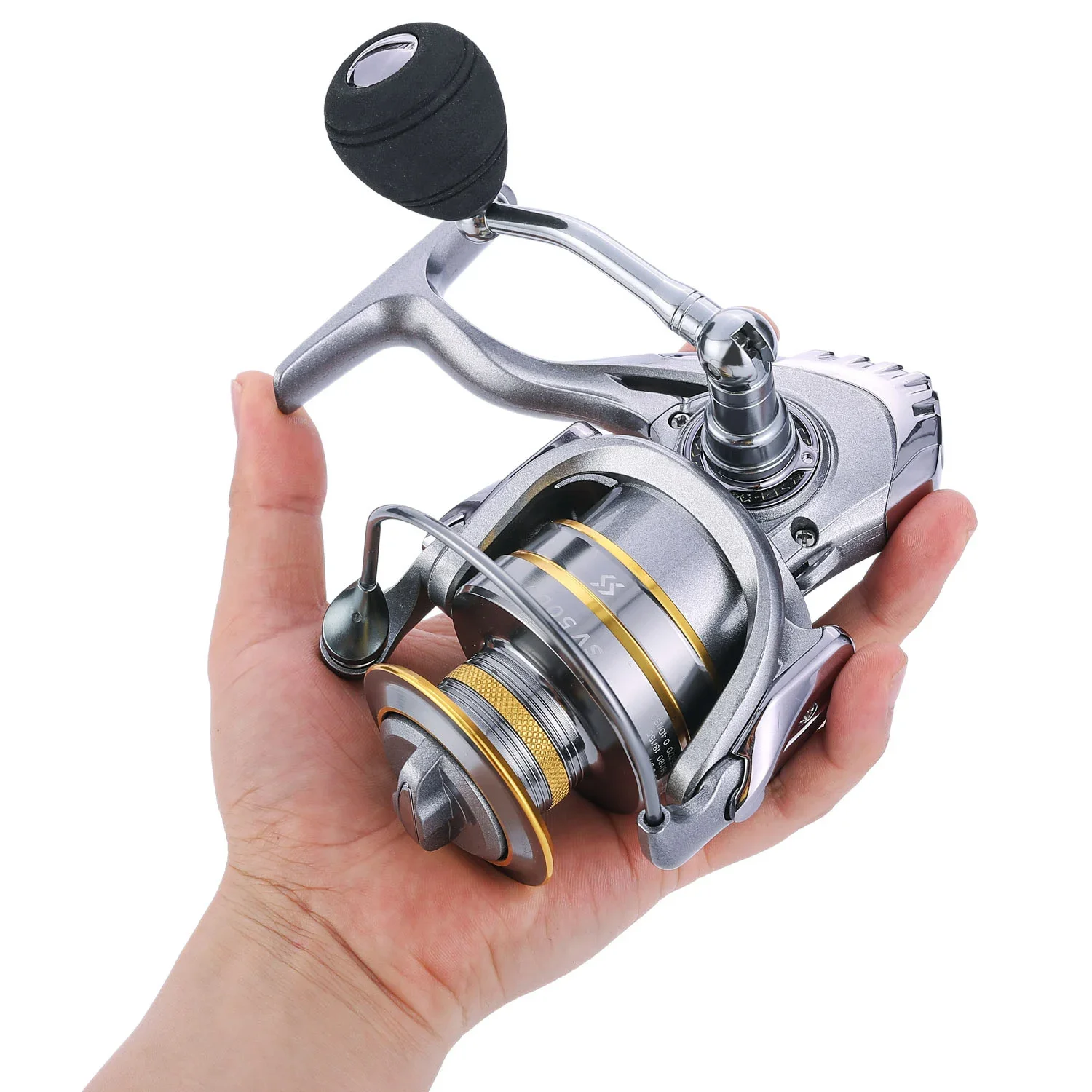 Sougayilang-carrete de pesca doble 13 + 1BB, alta calidad, relación de engranaje 1000: 1, alta velocidad, Spinning, carpa, 5000-5,5 - imagen 3