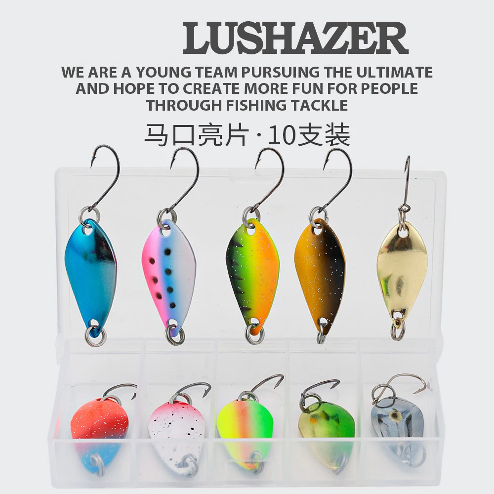 10 Uds 2,5g/3,5g/5g Kit de pesca Jig cuchara señuelo juego de cebo Metal duro Spinner Wobbler cuchara trucha lubina área pesca señuelo cuchara cebo - imagen 3