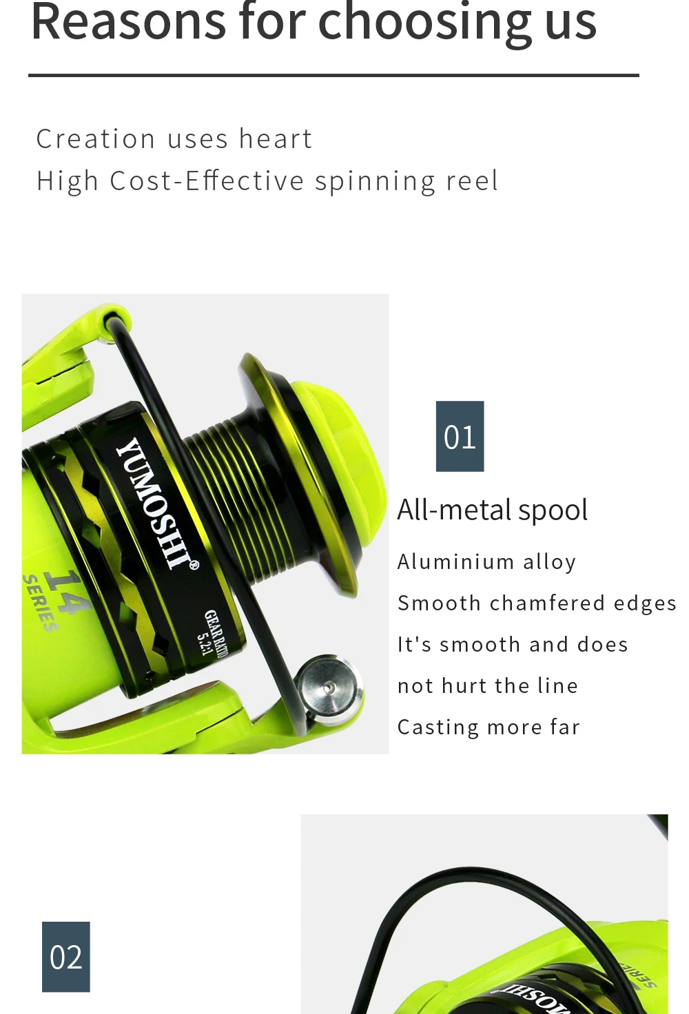 Experimente el mejor equipo de pesca con el carrete totalmente metálico de T-Mossi diseñado para un rendimiento suave y duradero