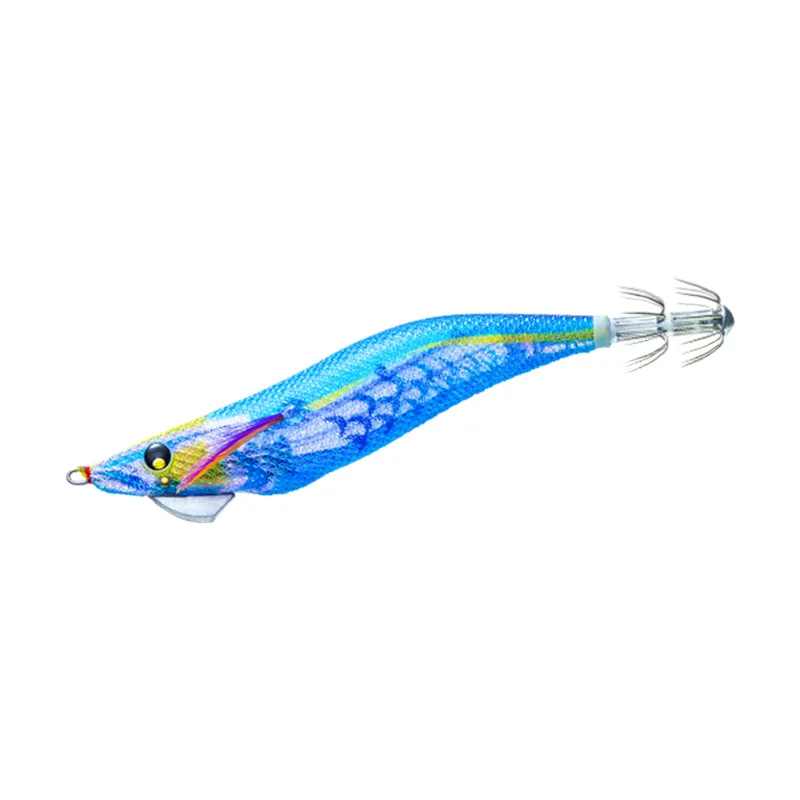 YO-ZURI Youzhu camarón de madera simulado A1818 alas de camarón de plumas barco luminoso pesca calamar señuelo de fundición lejana cebo falso - imagen 5