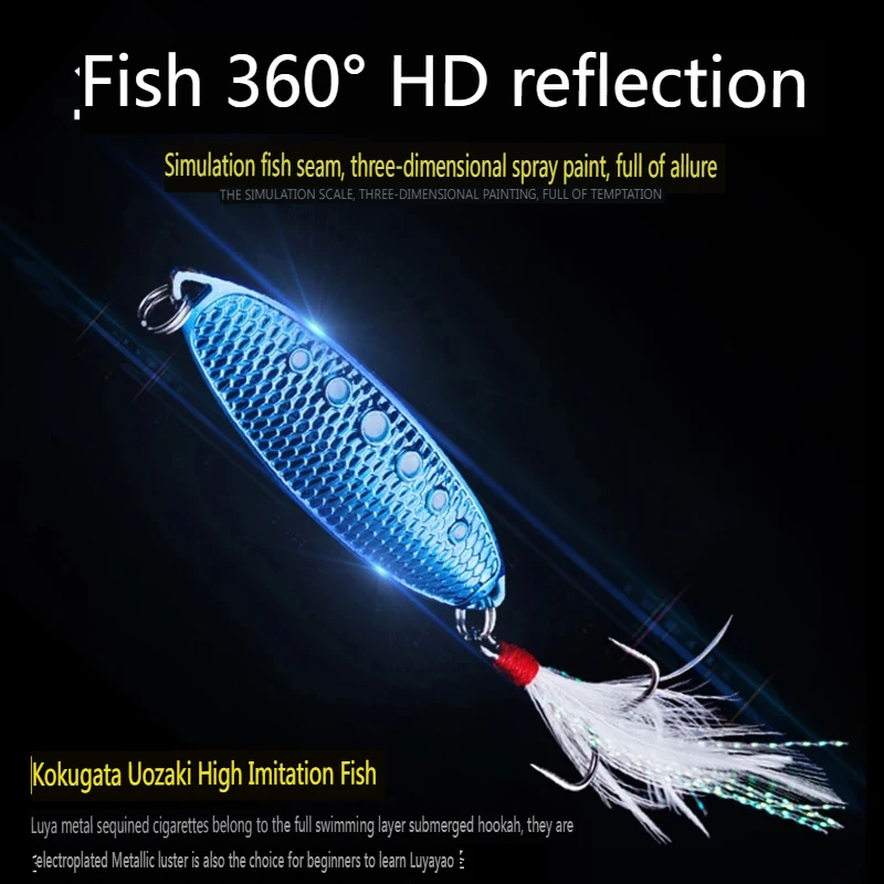 Aparejos de pesca PD, señuelo biónico de fundición larga, señuelo de lubina falsa, cebo de corredor de carretera, lentejuelas de haya, gran gramo - imagen 4