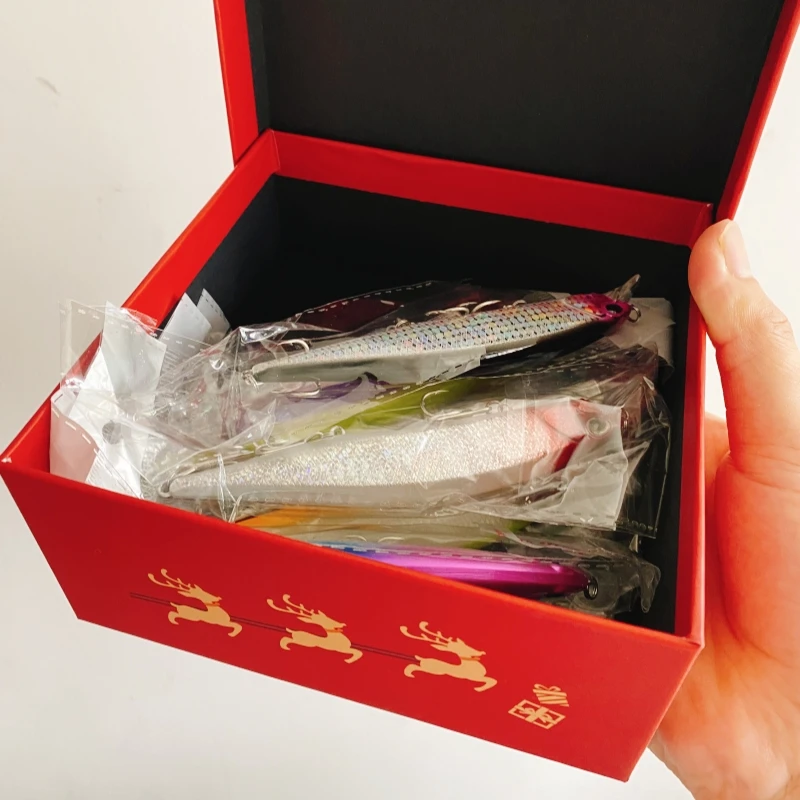 Caja de regalo de Navidad empaquetada con cebo Nolua de arroz de largo alcance, 13,4 cm/17,5g, cebo falso de largo alcance, pesca en el mar, anzuelo Okin, cebo duro - imagen 5