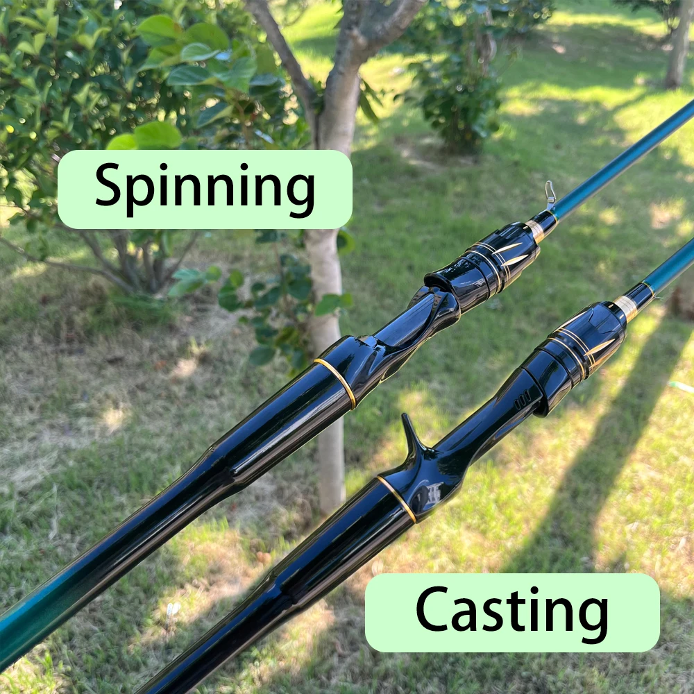 ROLLFISH M/MH Power 2 puntas de fibra de carbono diseño de caña de pescar giratoria para pesca en agua dulce/salada + hilo de pescar de 100m - imagen 2