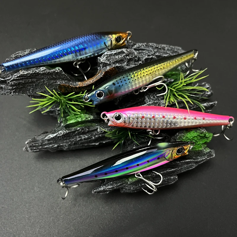 Señuelo de pececillo de hundimiento pesado, 38g, 95mm, tiro largo, cebo duro Artificial para lubina, trucha, Jerkbait, Swimbait, suministros de pesca - imagen 4