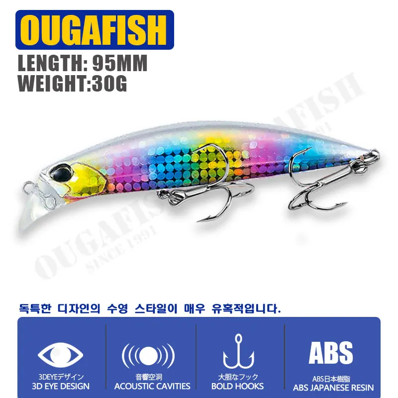 Señuelo de Pesca Minnow 30g 95mm Jerkbait hundimiento agua completa Accesorios de Pesca Mar carpa pescado Leurre Isca Artificial Angeln equipo - imagen 3