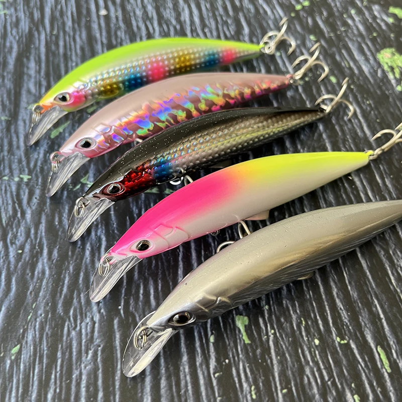 Señuelos de Pesca de pececillo que se hunden, cebo duro Artificial de fundición larga, trucha, lubina, accesorios de Pesca Wobbler Isca, 120mm, 45g - imagen 5