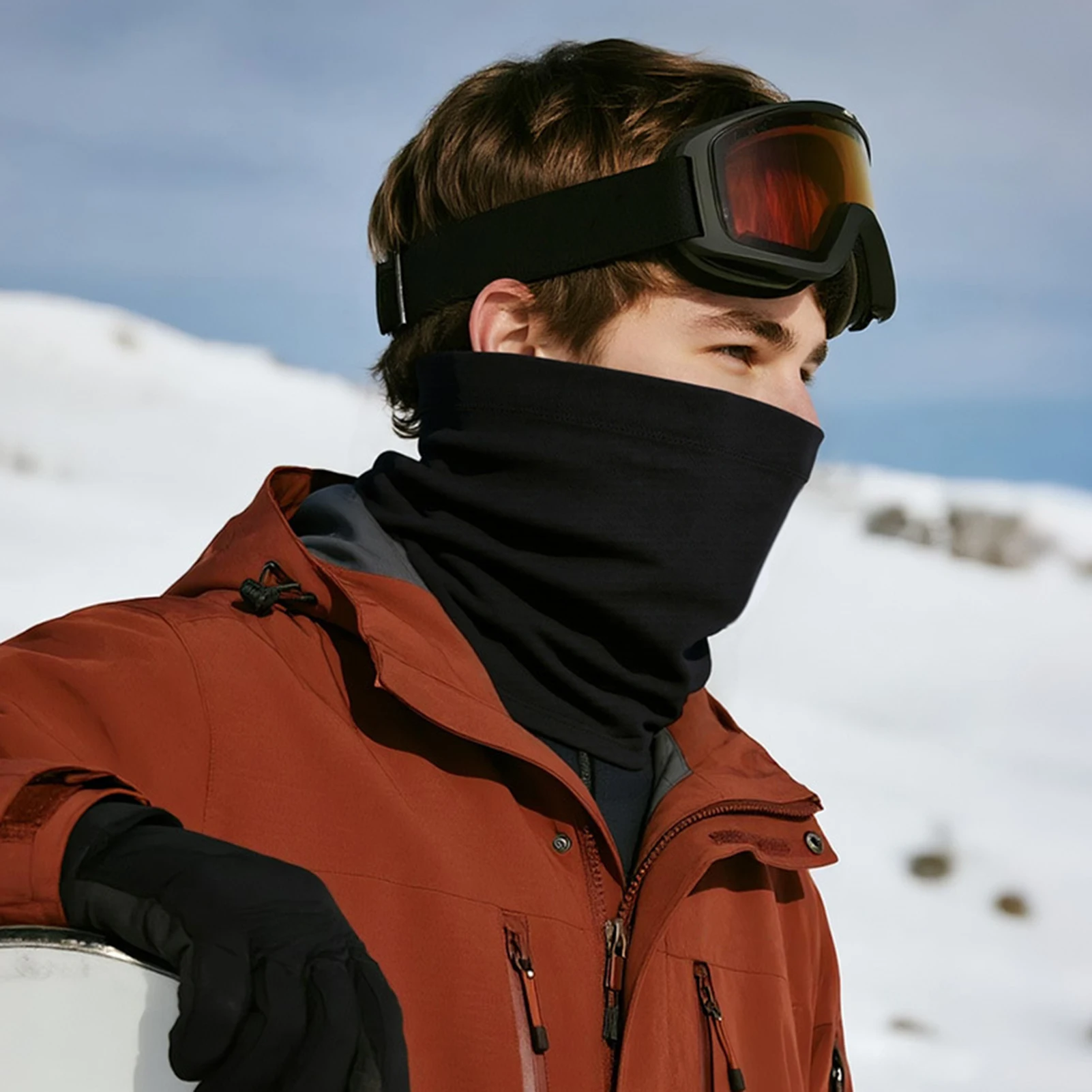 Máscara de ciclismo de invierno para hombres y mujeres, máscara facial de terciopelo grueso a prueba de viento, ciclismo al aire libre, equitación, esquí, máscara facial cálida - imagen 3