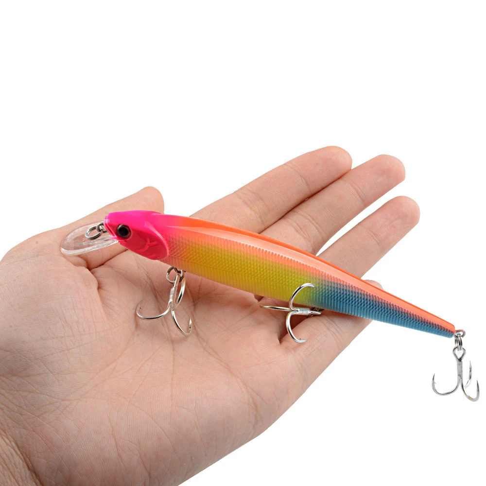 Señuelo de pesca de 14cm y 16g, cebo duro Crankbait Minnow, Crankbait Peche Bass, aparejos de pesca de curricán, cebos artificiales con ojos 3D, nuevo, 1 unidad - imagen 4