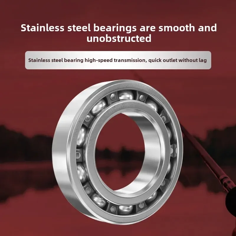 Carrete giratorio de pesca de acero inoxidable, rueda de pesca de línea de pescado auténtica, carrete de señuelo de Metal de alta calidad - imagen 2