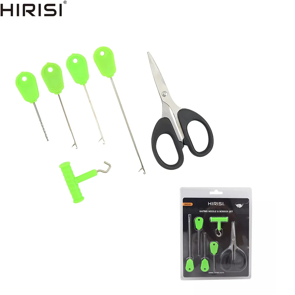 Hirisi-tijeras de pesca de carpa, herramienta para nudos con aguja de cebo, alicates para juego de cebo de pesca, accesorios de pesca