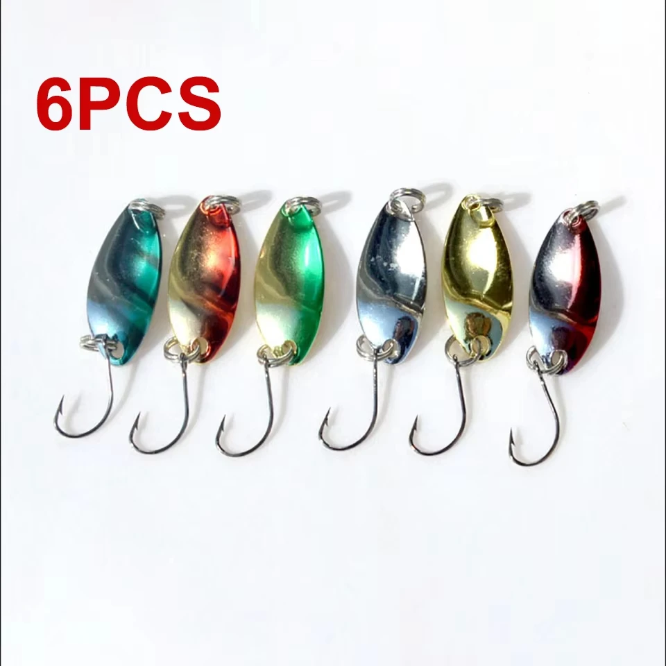WALK FISH 10 uds/6 uds 2,5g 32mm cuchara cebo señuelo de pesca de Metal un solo gancho Spinner pesca en hielo de invierno cebo duro señuelos raya blanca - imagen 4