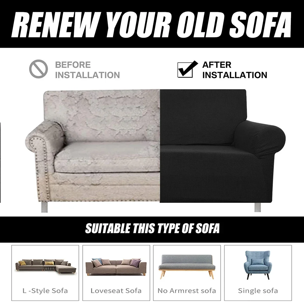 Fundas gruesas de Jacquard para sofá de 1, 2, 3 y 4 plazas, fundas elásticas para sofá para sala de estar, Protector de muebles para mascotas y niños - imagen 5