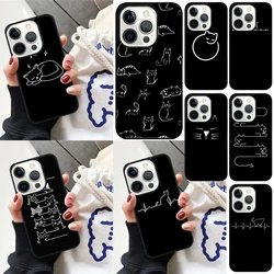 Funda iPhone diseño minimalista de gato – Línea artística