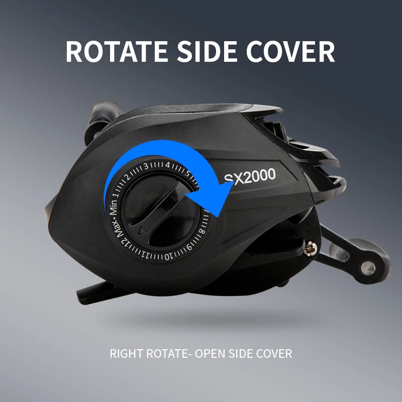 CEMREO-carrete de pesca de fundición de cebo, sistema de freno magnético, potencia de arrastre de 7KG, 7,2: 1, modelo SX2000 - imagen 4